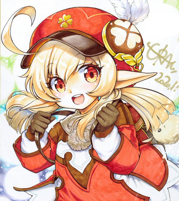 今日の色紙295日目
原神 クレー
これ描いたときはクレー持ってなかったので友達にクレーのスクショを送ってもらって資料にしました。
今も持ってないけど。
#描いた色紙なるべく毎日アップする
#コピック #アナログ絵 #クレー #原神 