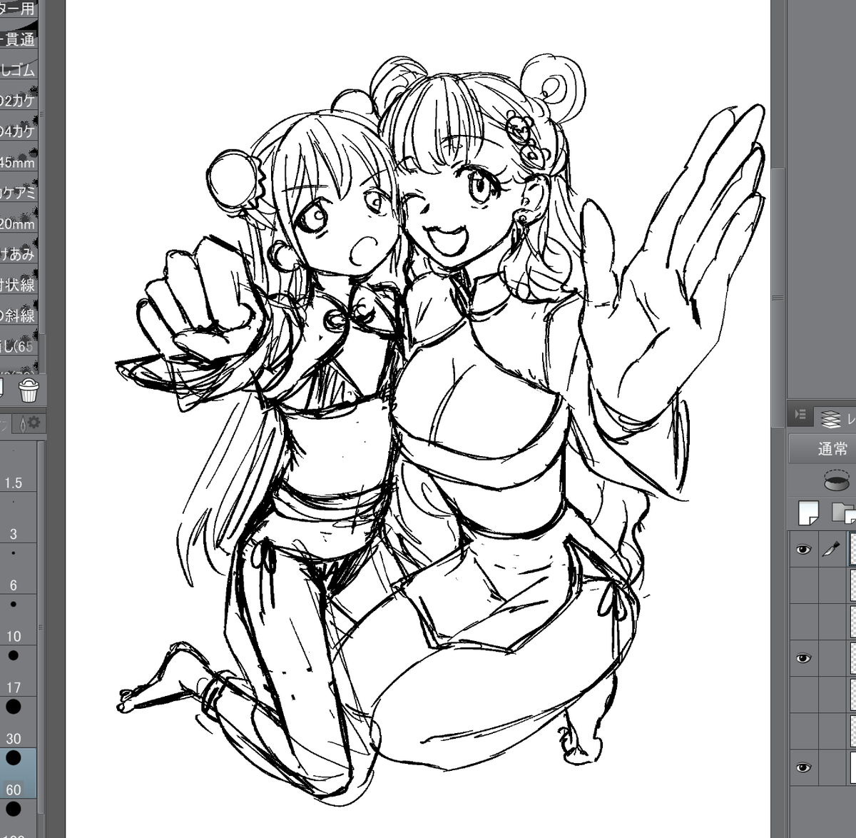 衣装考えてラフ描くまでに3時間かかったがな。 