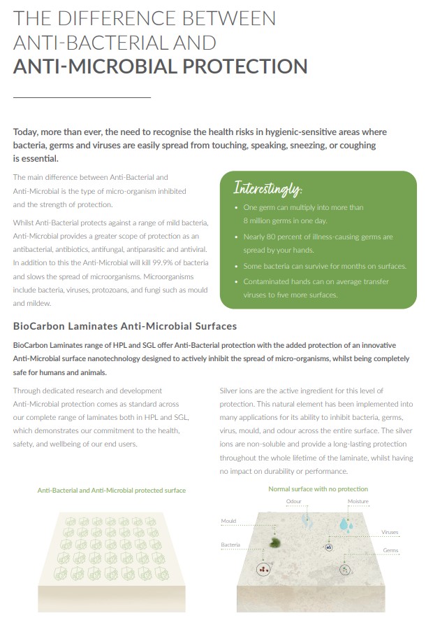Did you know that this week is #NationalHygieneWeek? Our commitment to the #healthandsafety of our customers &amp; their end-users was a key focus in the development of our laminates, &amp; we're proud to now offer a #hygienic surface solution for both commercial &amp; domestic premises.