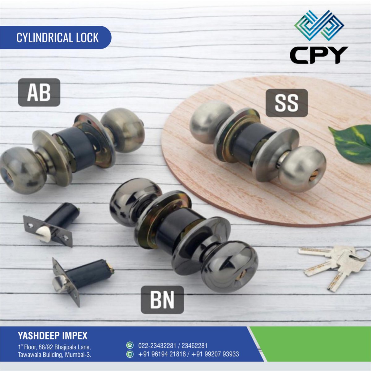 Install CPY Cylinder Lock at your Residential Entrance Doors to ensure the safety of your home. 
#YashdeepImpex #CpyC2Canes #Importer #Mumbai #CylinderLocks #DoorHardware #DoorAccessories #DoorSolutions #FurnitureHardware #DoorLocks #LockingSolutions