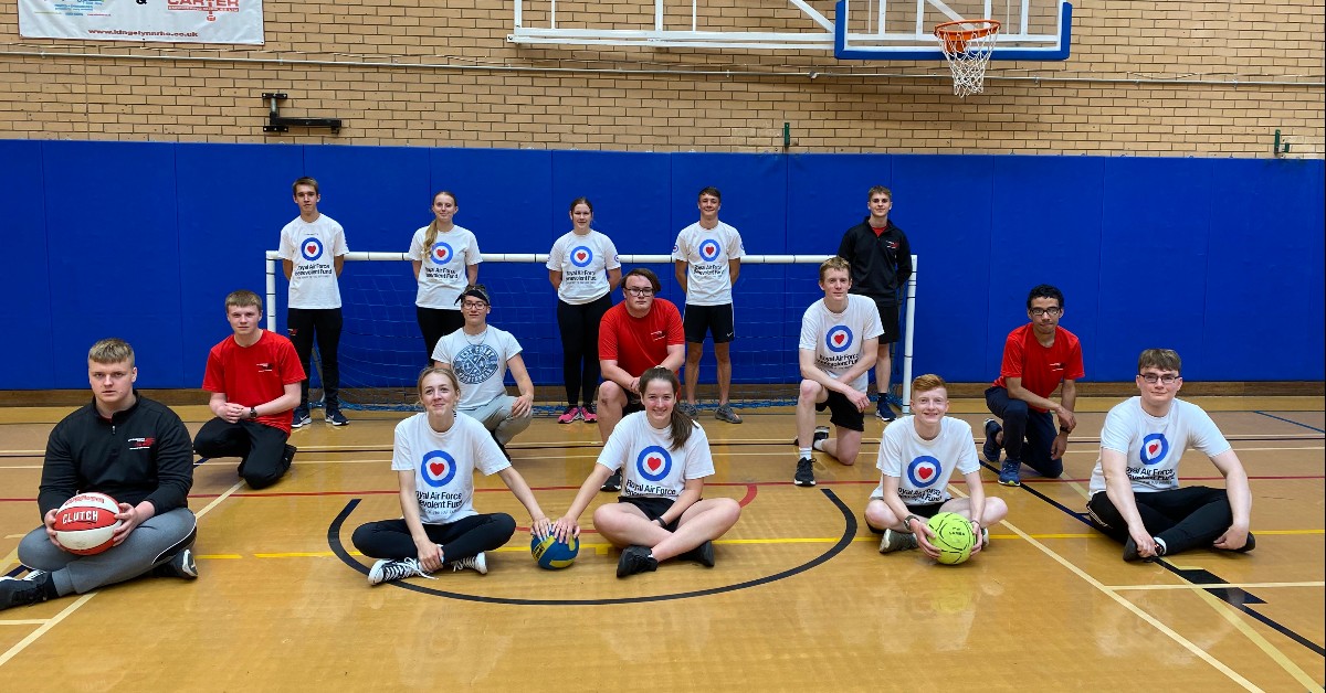 RAFBF's tweet photo. A team of Air and Defence students from @cwa_college have raised an amazing £350 in a charity event! The 15 students played eight sports non-stop for eight hours, thank you all for the great effort!❤️ 

Inspired? Sign up to your own event: https://t.co/Fhvpyy1rzJ https://t.co/qlCq3NhEvA