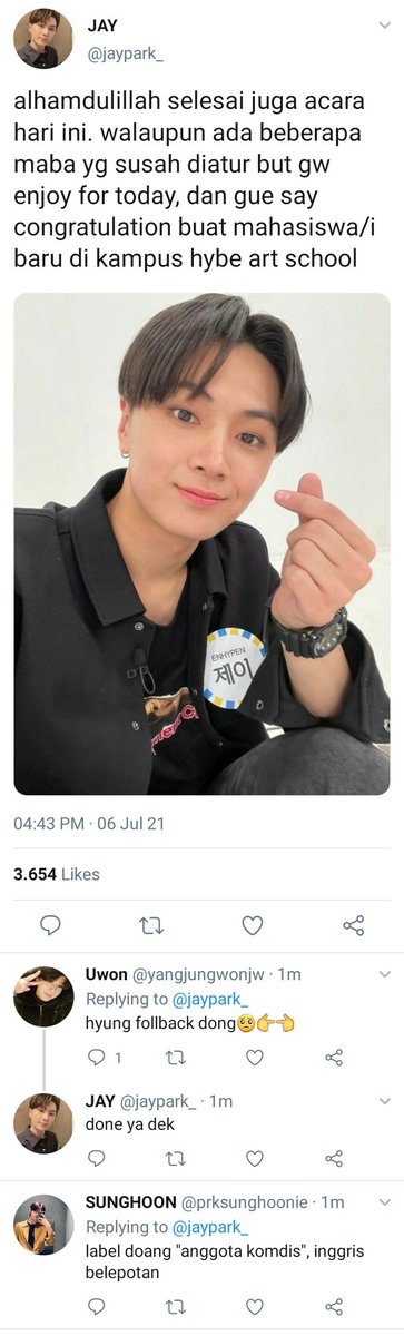 bttrflieskook's tweet photo. Jaywon AU!

First Love

Hanya sebuah kisah Jungwon yang menemukan cinta pertamanya si anggota komdis, Jay hyung. https://t.co/bNyoGQQSpC