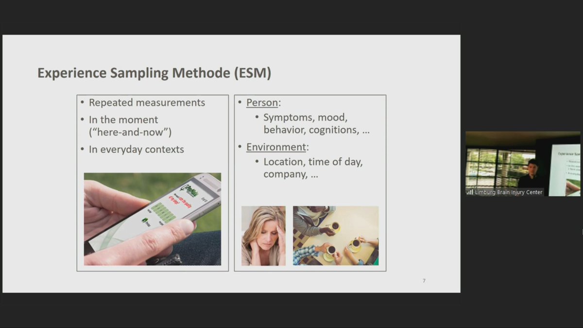 Neuro_BITE's tweet photo. Bert Lenaert @LimburgBrain 
We're asking patients retrospectively about their symptoms so that can lead to bias #memoryexperiencegap 
What is the relationship between real-time measurement and retrospection in #poststrokefatigue?
#NeuroRehabLorne2021 https://t.co/HlnCdw8zag