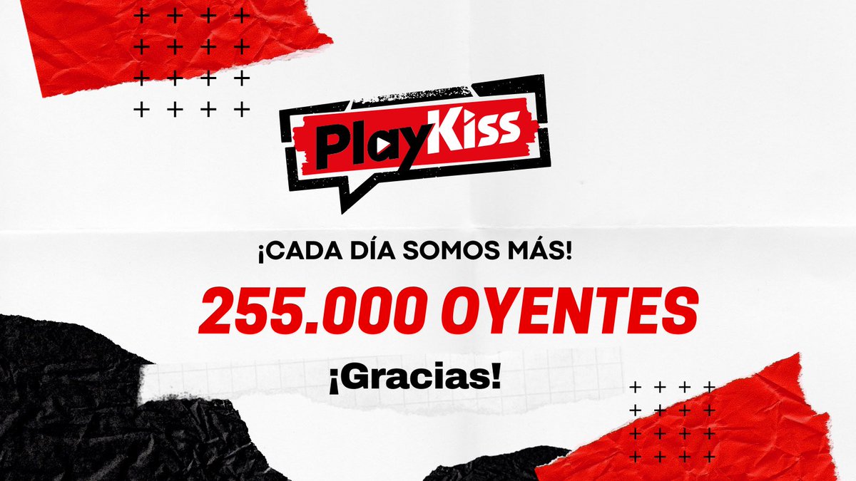 💙 ¡CADA DÍA SOMOS MÁS! La familia PLAYKISS crece y sumamos 30.000 oyentes más.

MUCHAS GRACIAS a los que ya lleváis casi una temporada con nosotros y BIENVENID@S a los nuev@s. 

¡Lo celebramos a las 17h, 16h en Canarias! 😉

#EGM #musica #estoeskiss #play #radio