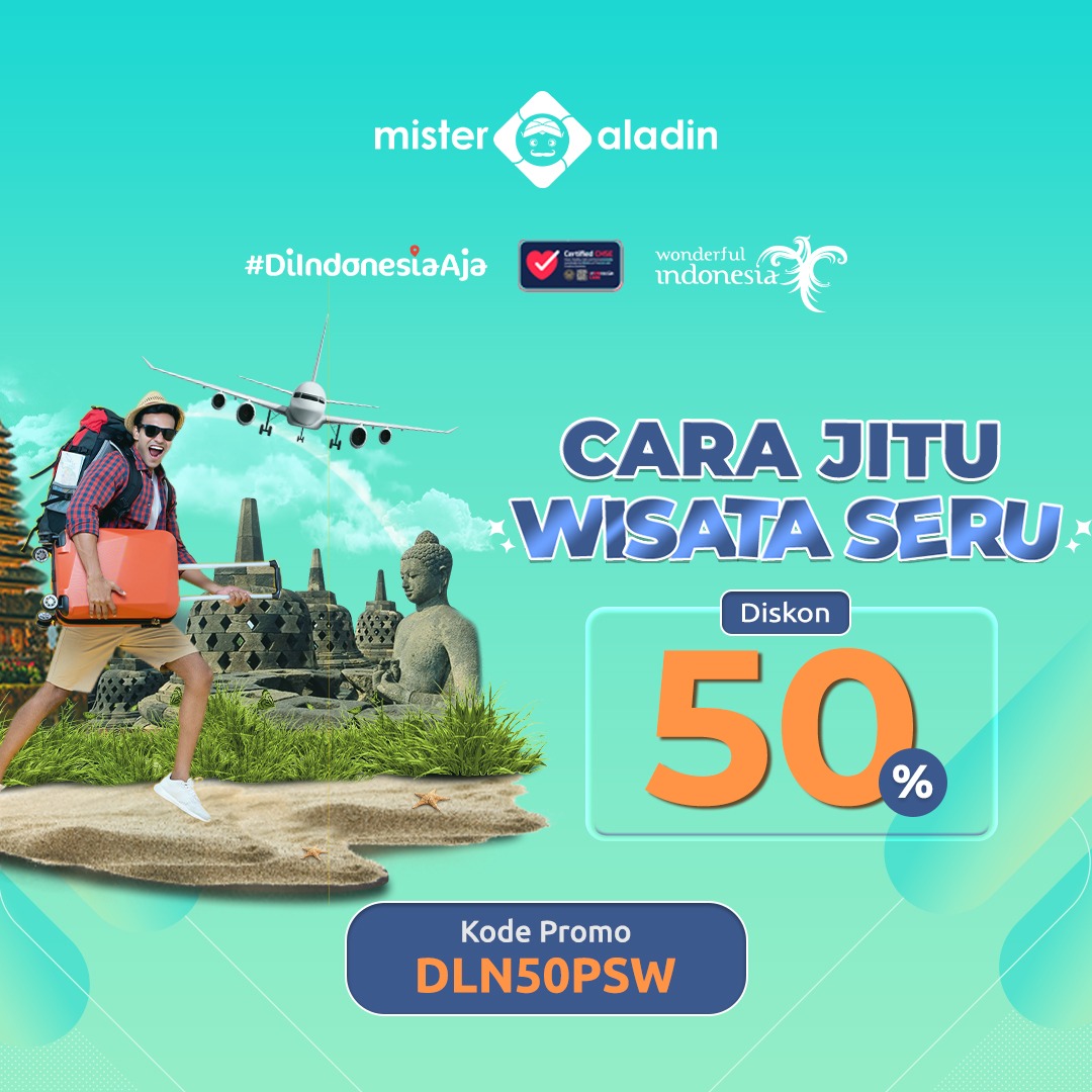 SeputariNews's tweet photo. PPKM gak bisa ke mana-mana? Usir kebosanan kamu dengan merencanakan liburan nanti, yuk! Mumpung ada diskon 50% untuk beragam pilihan paket tur. Download aplikasi Mister Aladin sekarang!
#MisterAladin #LiburanNanti #SemuaAdadiSini #CaraJituWisataSeru #TurHemat #DiskonLiburan https://t.co/0pQVwldw44