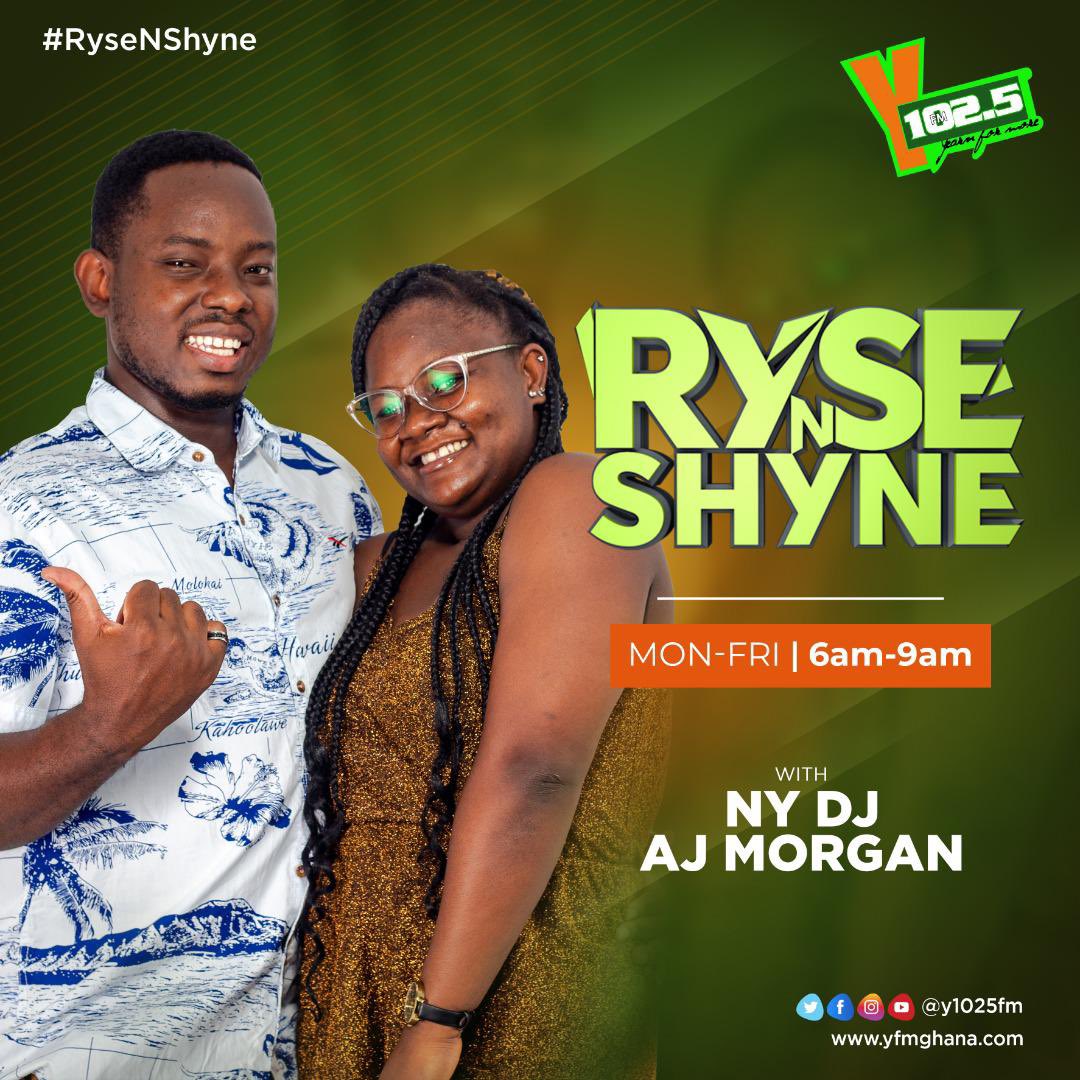 y1025fm's tweet photo. TALKING POINT on #RYSENSHYNE w/@nydjlive x @AjoaMorgan 

As a graduate, do you mind taking a 3,000gh salary as a gateman?

a)Oh yes
b)Hmm,it go hard 
c)Cool chop
d)Never 
e)When can I start?

Add yours using #RYSENSHYNE https://t.co/FdsN9kPbkX