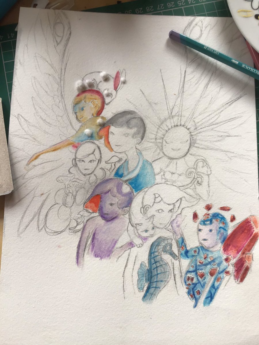 LassPolish's tweet photo. #Art #미술 #アート #Artwork #상현 #アートワーク #PencilDrawing #Pencil #연필 #鉛筆 #Watercolour #수채화 #水彩 #Painting #페인트등 #ペインティング #Moonchild #RM #Narcissus #Jin #Cottontail #Jungkook #Violane #V #BTS #방탄소년단 #Fanart https://t.co/qSylmMRSBy