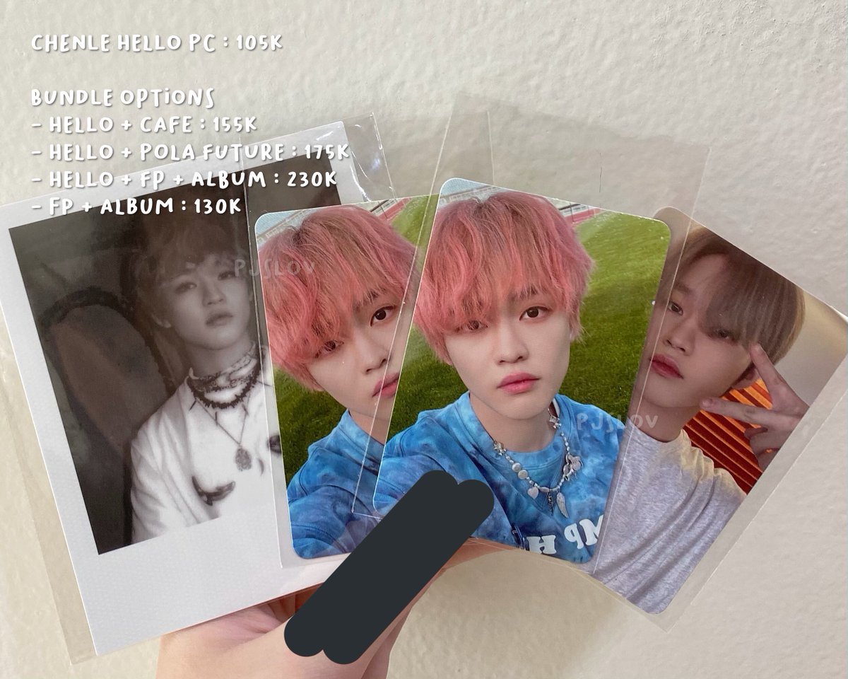pjslov's tweet photo. [ wts want to sell ]
nct dream chenle hello future items 
- pc, pola, fp, album

💭price on pict
✉️ jaksel based
🛒 co sh*pee (freeong) / manual 
dm for further details &amp; any inquiries ! 

t. polaroid photocard folded poster hot sauce 7dream cafe https://t.co/8pLMTLqgUB