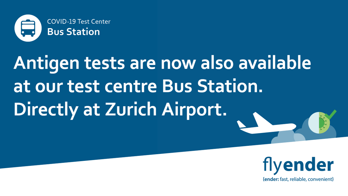 Are you enjoying holiday abroad and need an antigen test? You can now conveniently book your appointment for an antigen test in advance at our test centre Bus Station at Zurich Airport.

#enderdiagnostics #diagnostic #antigen #fightcovid19  #smarttesting #checkport