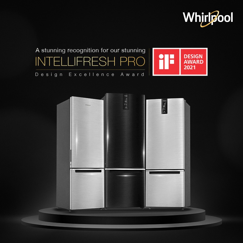 We are ecstatic to announce the outstanding recognition received by our Intellifresh Pro – India’s most advanced Bottom Mount Refrigerator* at the @iFDESIGNAWARD 2021. *T&C Apply. Refer to whirlpoolindia.com for more details