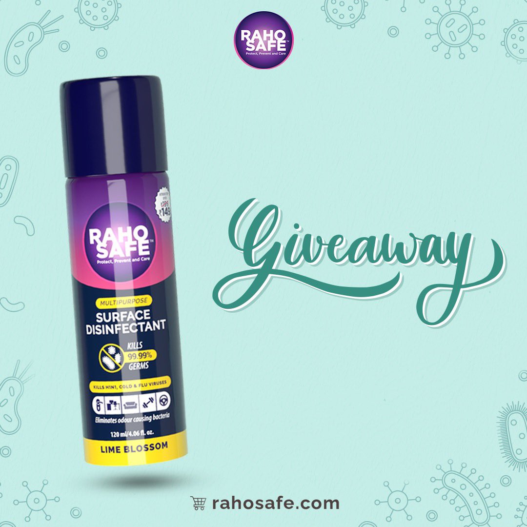RahoSafeIn's tweet photo. Giveaway alert! 🚨

Comment below the first thing you're going to spray this all round disinfectant on. The most interesting answer gets a chance to win it! 

Make sure you like this post and follow us to be eligible for winning the giveaway.

#Giveaways #ContestAlert https://t.co/S95TJoMhhM