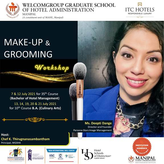 WManipal's tweet photo. Make-up &amp; #Grooming is scheduled for 35th Course BHM and 10th Course BACA as part of the Ability &amp; Skills Enhancement subject as an extension to the Personal Branding workshop. The session will be taken by Ms.Deepti Dange -Image, Etiquette, #Communication , Grooming &amp; #StyleCoach https://t.co/4kQW31HDJm