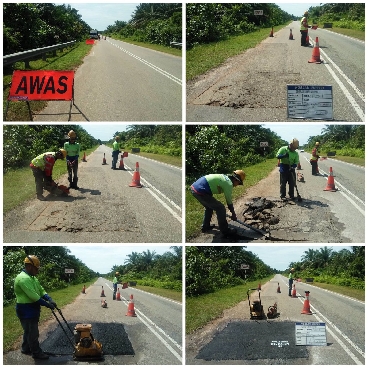 AHTNU_Area3's tweet image. Info 06/07/2021

Jalan Tempinis / Kerandang

Team R01  #Besut menjalankan kerja - kerja menampal lubang di atas jalan
di bawah skop R01 Patching Pothole

Tiada lagi jalan berlubang merbahaya

#TSRM
#AHTNorlanUnited
@JKRTerengganu
@Jkr_Besut_Jalan