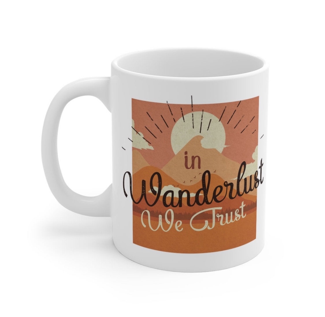 CompanyTala's tweet photo. The time has arrived #ElevensesHour. It’s new product time just in time for summer and for all the new adventures (even if just on our own shores). This “In Wanderlust We Trust” mug is now available in my shop here https://t.co/tsSDGT8I8G. Perfect for those that travel #MHHSBD https://t.co/m9s6T7vRtT