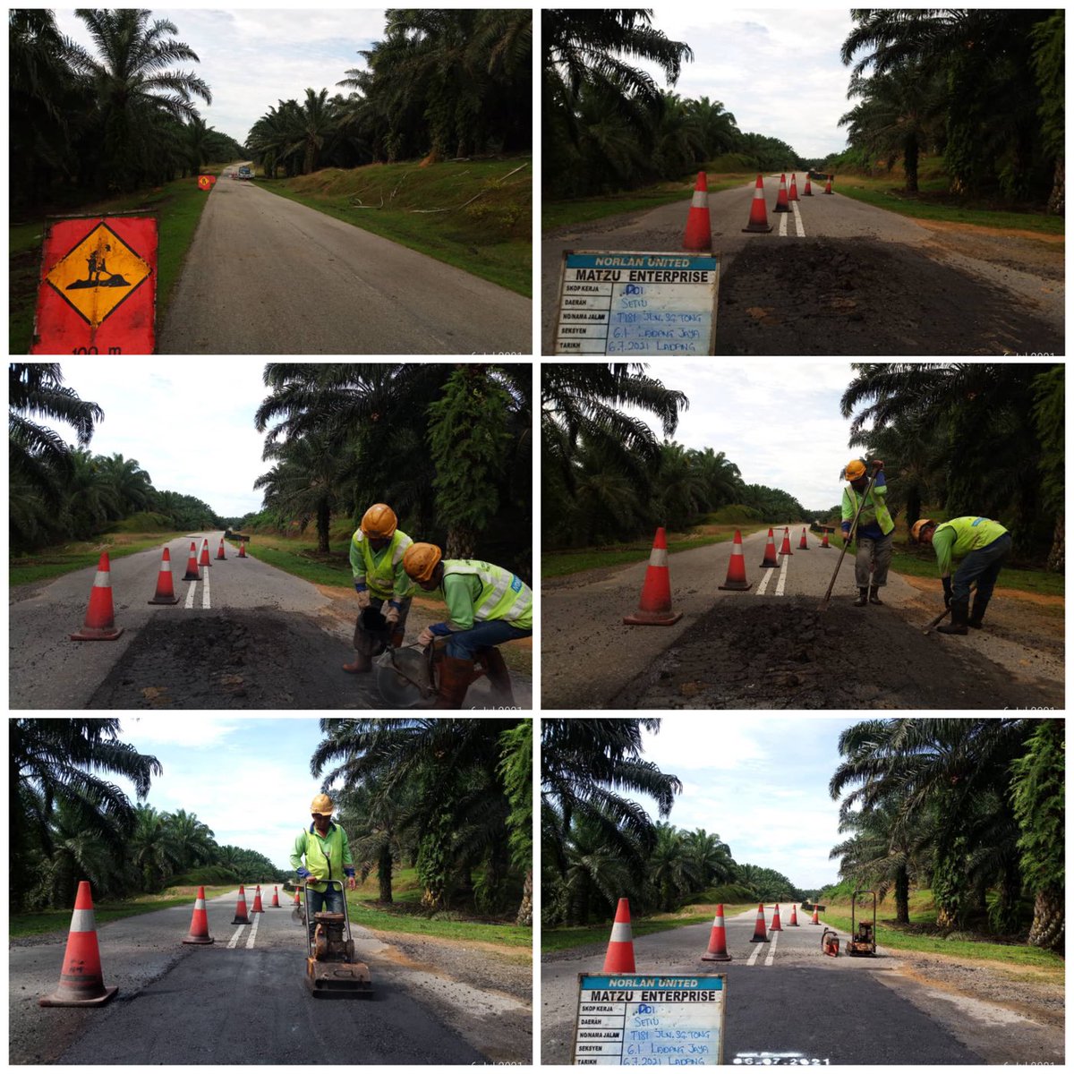 AHTNU_Area3's tweet image. Info 06/07/2021

T181 Jalan Ladang Jaya / Ladang Bari

Team R01  #Setiu menjalankan kerja² menampal lubang di atas jalan
di bawah skop R01 Patching Pothole

Tiada lagi jalan berlubang merbahaya

#TSRM
#AHTNorlanUnited
@JKRTerengganu
⁦@JKRSetiu⁩