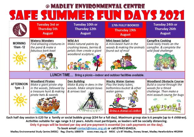 Tuesday 17th now fully booked