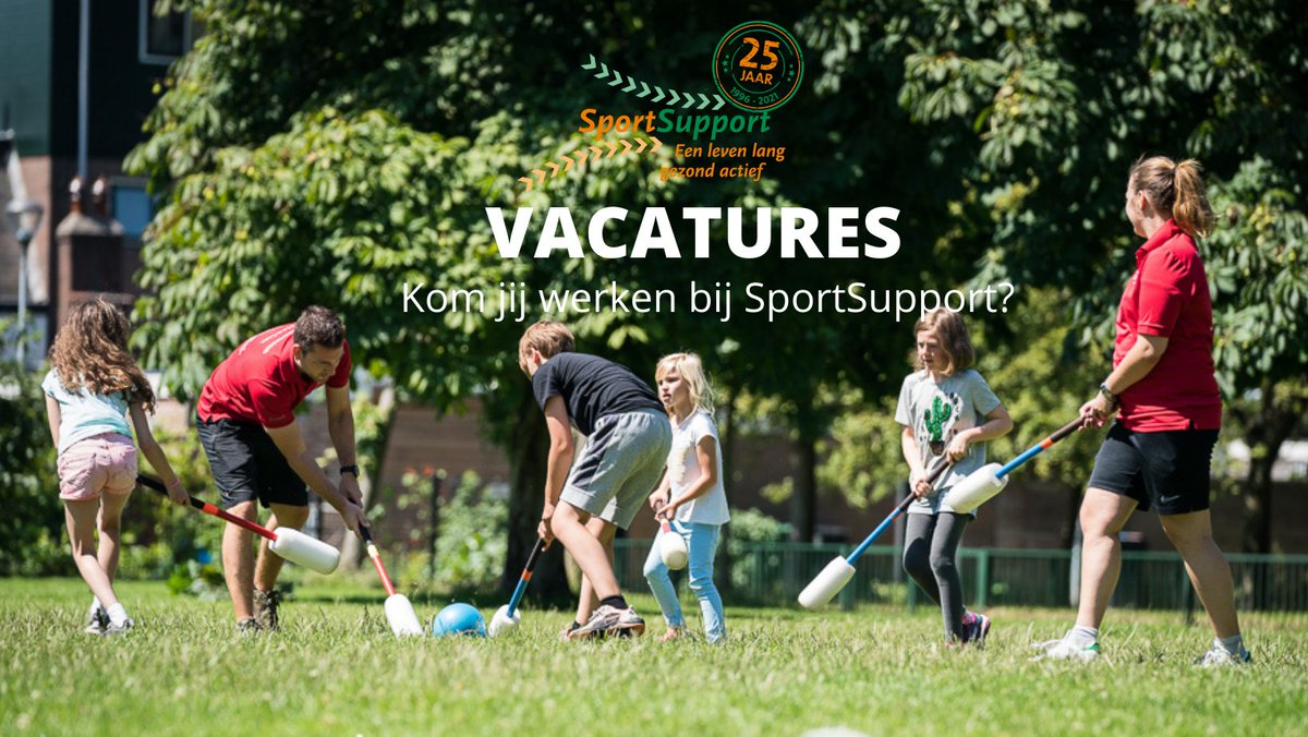 WERKEN BIJ SPORTSUPPORT  > > Wij hebben maar liefst 3 vacatures open staan! Wie komt ons sportieve team versterken? Wij zoeken een buurtsportcoach sport &amp; bewegen in Velsen en Heemstede en een vakleerkracht Lichamelijke Opvoeding. 
sportsupport.nl/sportsupport/s…