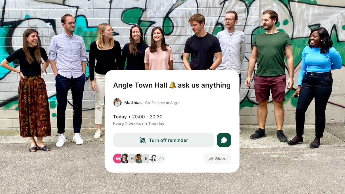 AngleAudio's tweet photo. Angle Town Hall 🔔 ask us anything by @MatuStrodt 

Tuesday, July 6th at 8:00 pm CEST on @AngleAudio

Join the upcoming audio conversation on

 https://t.co/eRvzJnRUQ1

#AngleAudio #AngleAudioTownHall #Audioconversations https://t.co/GFYpStJJkE