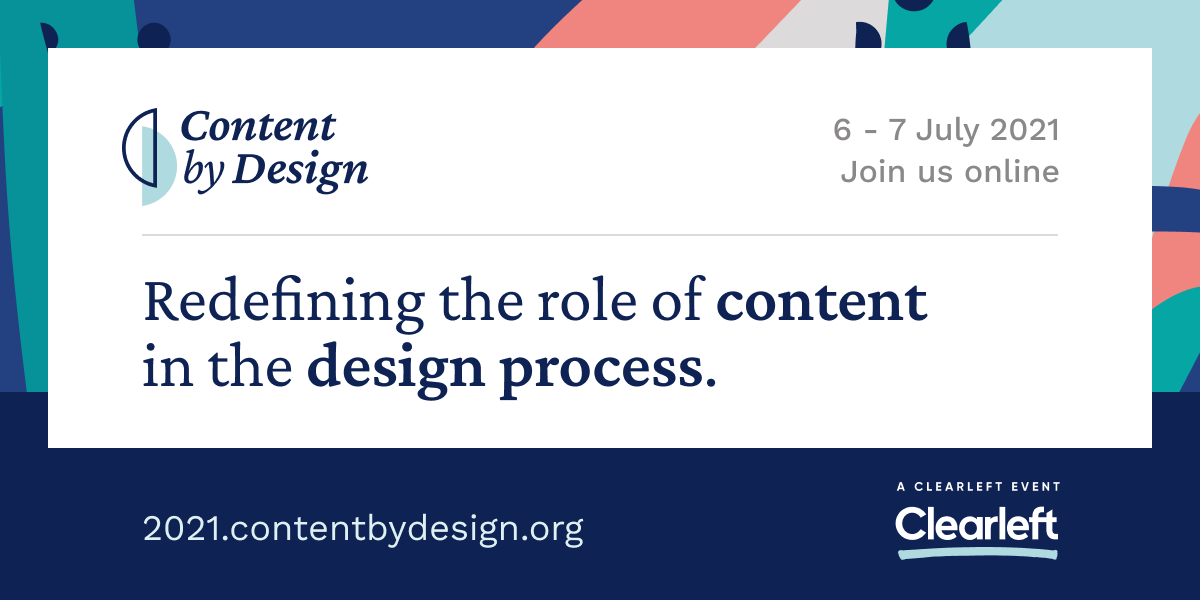 ContentbyDes's tweet photo. Hi and welcome to day 1 of #ContentbyDesign from @Clearleft.

Today @Minette_78 will take us on a journey from inclusive design to how to collaborate more effectively with @torreybird @hashbridge @heldiney @Amy_Hupe @Microcopy_UX @awelfle @amythibodeau.

https://t.co/RgBbbAt6KA https://t.co/rIun3CI8zD