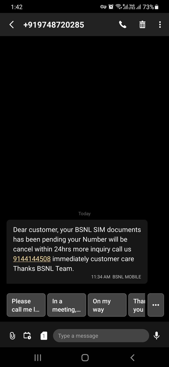 javapradeep's tweet image. Hi got this sms from unknown number claiming from bsnl Is this sms from bsnl @BSNLCorporate @BSNLCorporate