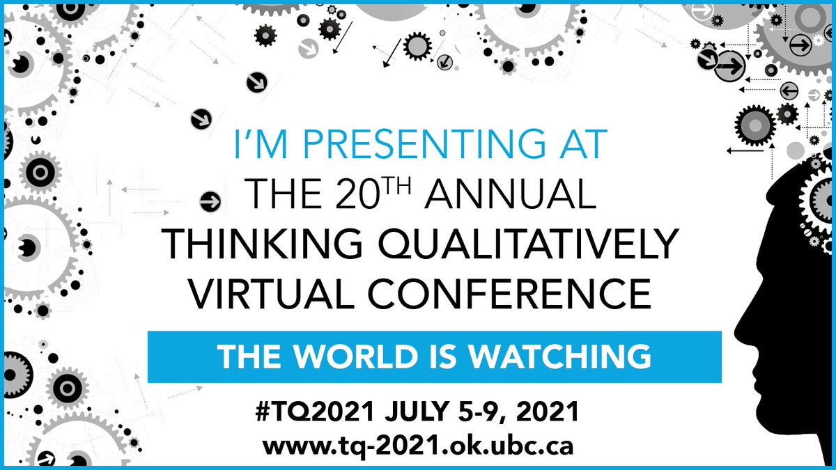 #Virtualconferences & #remoteworking has allowed me to present at #TQ2021 #internationalconference @UBC @UAlberta. My presentation is on #abductivethematicnetworkanalysis #ATNA - the #qualitative analysis method used in our #prehospitalfeedback #interviewstudy. @YH_PSTRC