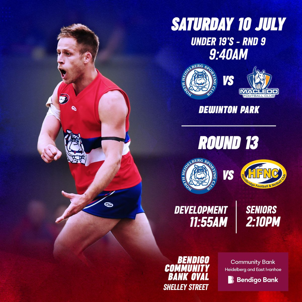 🏐 This week, NH2 vs NH3, ladder changes are possible depending on results. Plenty at stake!

🏉 Seniors and Development vs Hurstbridge at Bendigo Community Bank Oval.⠀
 The U19s vs Macleod, away

🐶🔴⚪️🔵 ⠀⠀ ⠀⠀

📸 @nwmsports1
🖥 <a href="/brikksandmortar/">Brikks & Mortar</a>
<a href="/northernfnl/">Northern FNL</a>