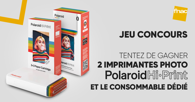 Fnac's tweet image. JEU CONCOURS 🟡 | Tentez de gagner 2 imprimantes photo de poche @Polaroid Hi Print ! 😮 Pour participer : RT + follow @Fnac. Bonne chance ! 🤞  fcld.ly/777vu0a

Fin du jeu le 8 juillet 23H59