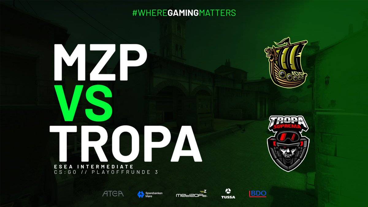 Metizport's tweet image. #CSGO 

Selv om vi har rykket opp til ESEA Main allerede, fortsetter vi å klatre videre i seedingen gjennom playoffs!

🆚 @TropaSuprema
🕢 20:30
🎥 twitch.tv/RUSHwp
🎙 Sigve &quot;@rush9k&quot; Løndal

#WhereGamingMatters💚