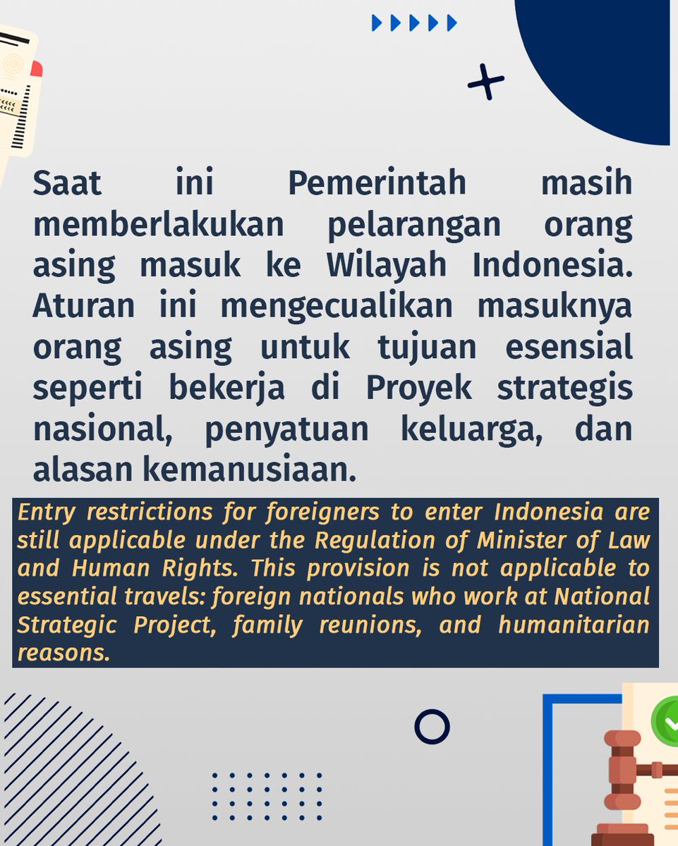 What are additional required documents to apply for the Indonesian visa? Here is the updated information.