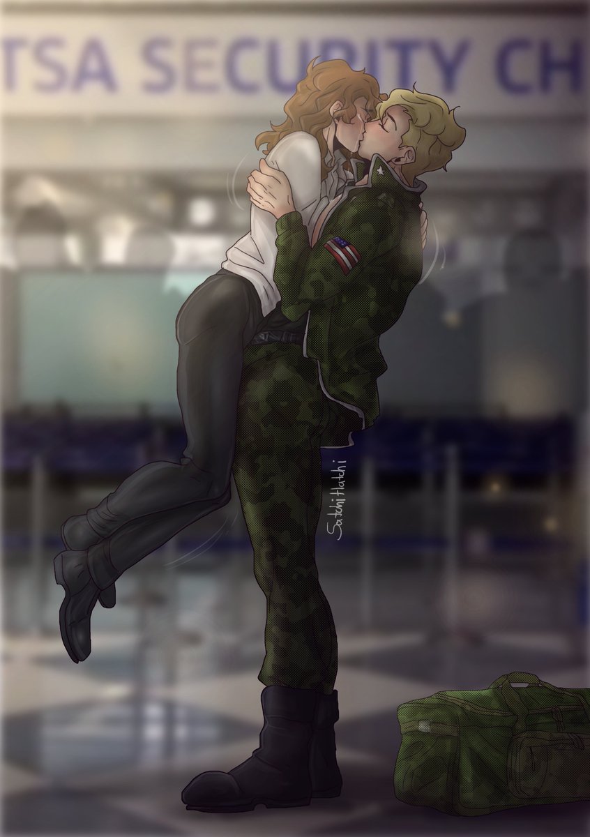 Army Bill (Anselm from TaB) homecoming... ☺️
#artwork #billdip #yaoi #Kiss #BL #armyart #art