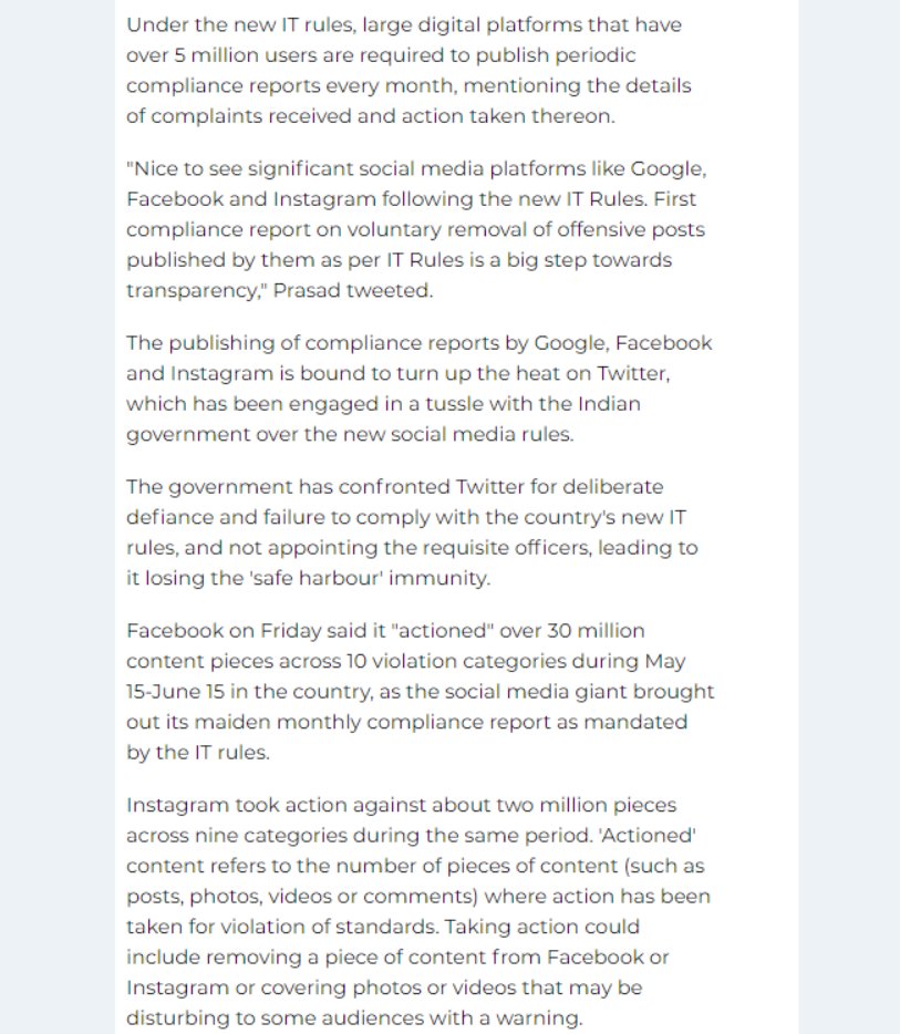 labs_pi's tweet image. By bringing #tech giants under the ambit of new IT rules, India is heading towards a new regime of #compliance. Publishing their first compliance report, the industry is now steering towards transparency.
Read by @CNBCTV18News: bit.ly/3wi8ANM
#regtech #regulations #AI