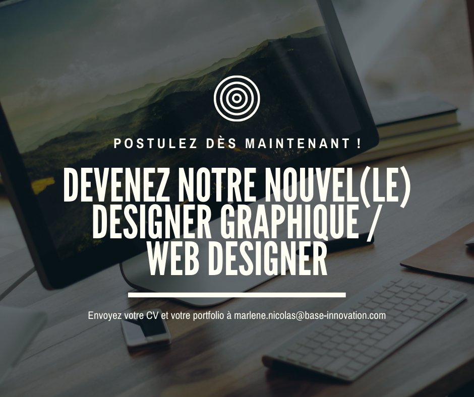 Nous sommes à la recherche d'un(e) étudiant(e) en Web Design / Design Graphique pour la rentrée de Septembre.
Découvrez vite notre offre d'emploi : base-innovation.com/la-societe/rec…
#recherche #design #webdesign #offreemploi