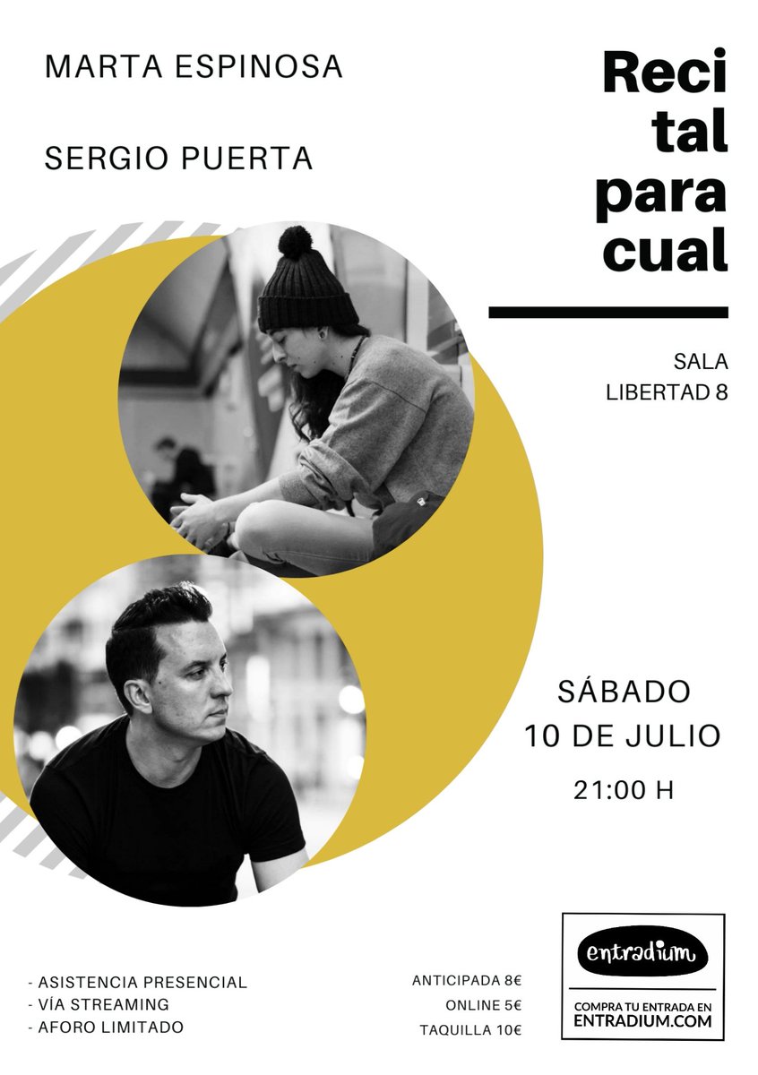 La música siempre ha sido mi munición. Ahora también disparo calibre verso. Este sábado 10 de julio me estreno en mi primer recital junto a Sergio Puerta, no cabe mejor compañía. Bueno, sí... la vuestra.
Entradas en entradium.com/events/recital… 🎟️