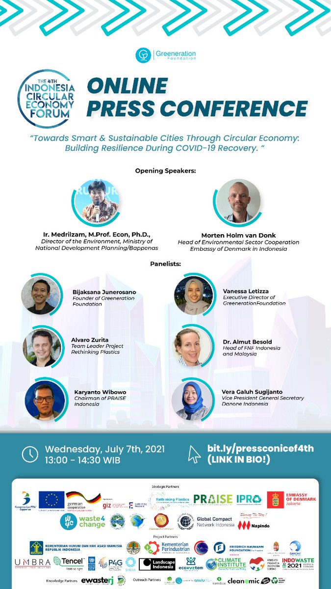 IGCN is fully supporting the event as strategic partner of  #CircularEconomyForum invites you to 4th ICEF 2021 #IDNCEF2021 Virtual Press Conference, Wednesday, 7 July 2021, 13:00 - 14:30 WIB registration is on this link: bit.ly/pressconicef4th