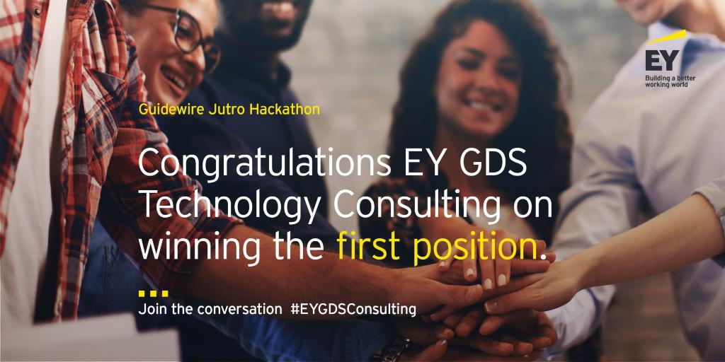 EY_GDSCareers's tweet photo. A proud moment for #EYGDS Insurance Consulting team from India and Poland on winning the first position in the Guidewire #Jutrohackathon. Congratulations to all the winners! #BetterWorkingWorld #EYGDSConsulting #hackathon https://t.co/1GaxmBbhI9