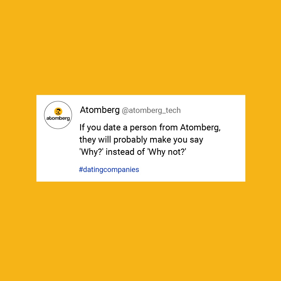 If you date a person from Atomberg, they will probably make you say 'Why?' instead of 'Why not?'

#datingcompanies #trending #trendingnow #momentmarketing #madovermarketing #marketingmind #trendingmemes #trendingontwitter #socialmediamarketing #brandhumor #socialsamosa