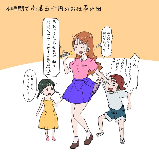 実は先週末ちびっ子が集まる某イベントの司会のおねーさんをやってきたのじゃ。友だちが体調不良で急遽あいた穴にねじ込まれてのぅ🥺

でもたった四時間で臨時収入1万5千円はうまかったのじゃ!いつもは宵越しの銭ムーブしちゃうけど今回欲しい物なかったからクリスタProと板タブ買ったった✌️🤪✌️ 