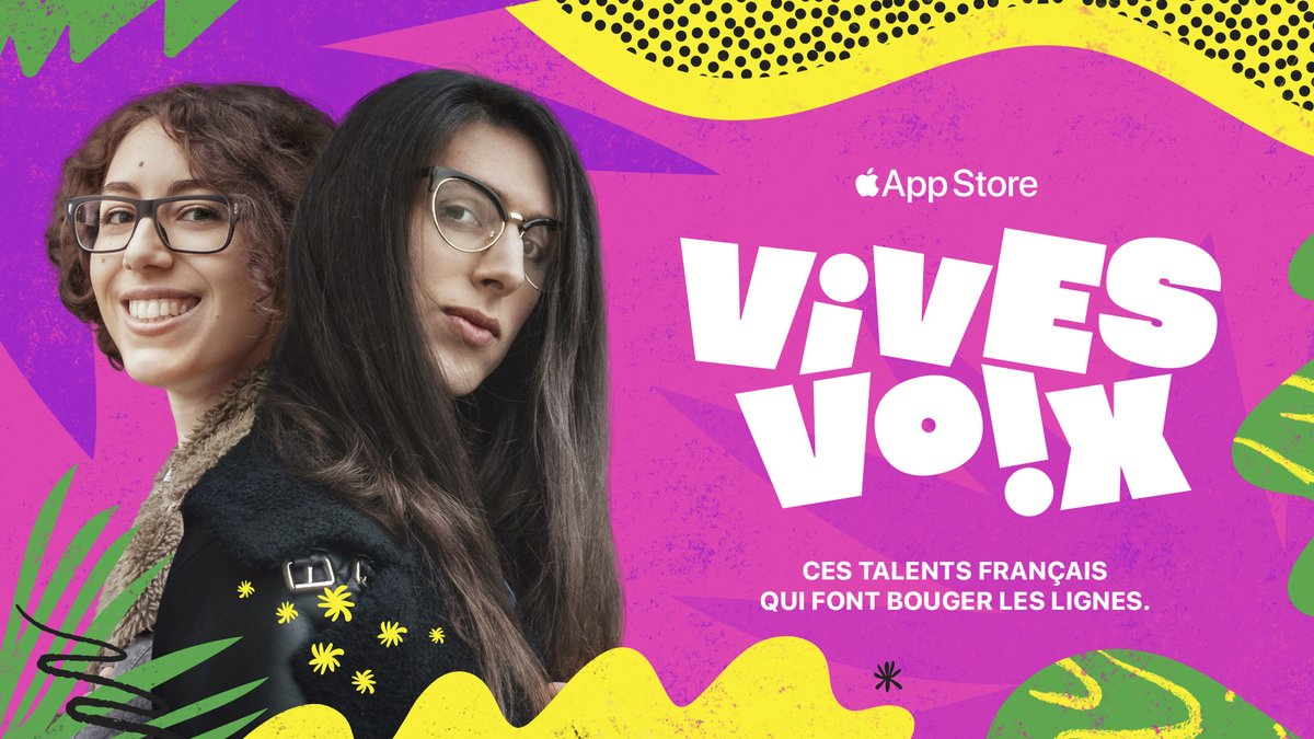 Visuel de communication de la campagne Vive Voix qui intègre les portraits des co-fondatrices d'Accidental Queens ainsi que le slogan "ces talents français qui font bouger les lignes".
