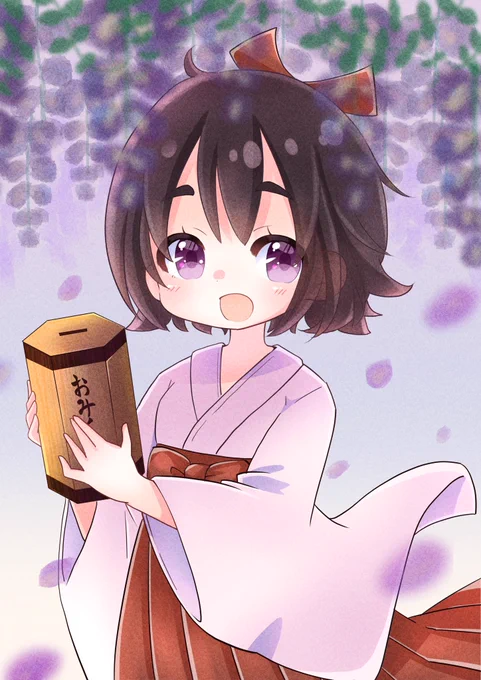 藤の花の巫女さんを描きました🌸
太眉の女の子って良いですよね( ' ▽ ` )💕
#イラスト 