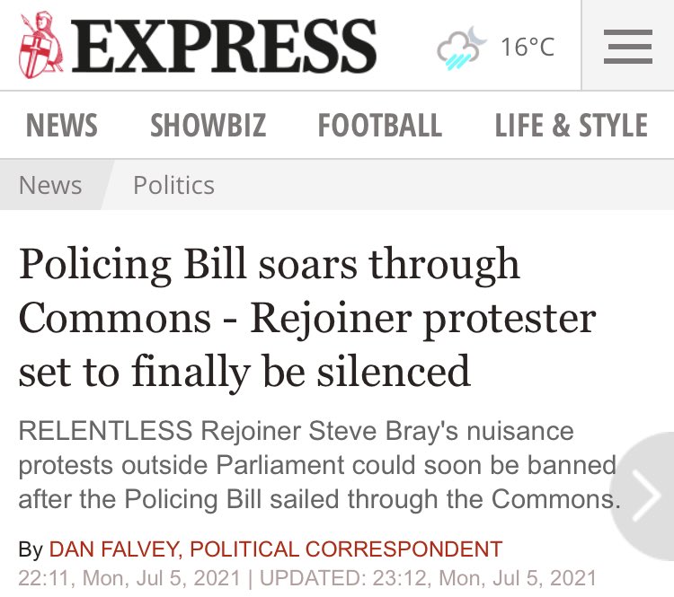 snb19692's tweet photo. It's not about rejoining, it's not about any individual protest. It is about the rights of us all in what is supposed to be a democracy! Whatever our views whether we agree with them or not. Gutter Press Express. #RightToProtest #WeDemandBetter #CoprruptToriesOut https://t.co/9NFyAIEjZU