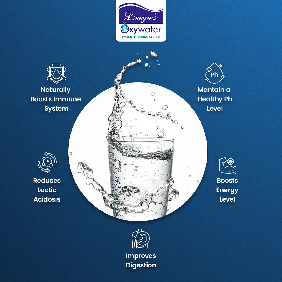 Leeyos Oxywater helps - 

1. Naturally boosts immune system

2. Reduces lactic acidosis

3. Improves digestion 

4. Boosts energy levels 

5. Maintains a healthy PH Level

#oxywater #water #oxygen #minerals #waterpurifier #waterpurification #oxygenrich #oxygenrichwater