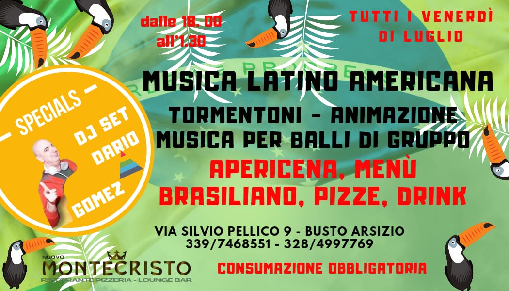 PortaleNotte's tweet image. Serate ,eventi,musica,dj set nuovomontecristo.com
Nuovo Montecristo caffè, Ristorante, churrascaria brasiliana, pizzeria italiana! Serate a tema, feste di compleanno, di laurea, di diploma,battesimi,il tutto in una location esclusiva! servizi limousine infoline +39393397468551