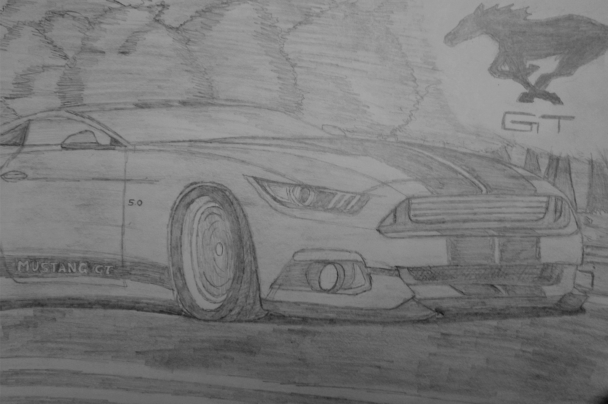1967 Ford Shelby Mustang GT500  Realistic Drawing on Behance