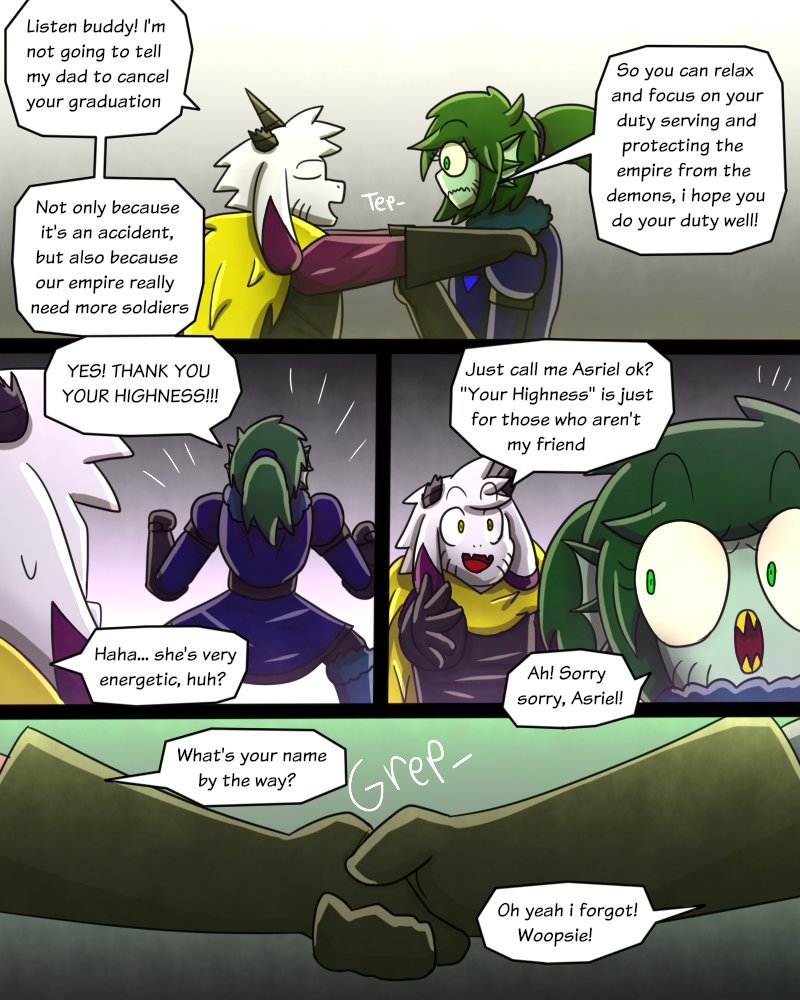 revolvius's tweet photo. #UnderWAR PAGES 93-96! More pages to come!
Bonding! That's a good thing right?
#undertale #undertaleAU #undertaleFanart #asriel #flowey #undyne #Action #undertaleAU好きさんと繋がりたい #Underverse #undertalefancomic https://t.co/zNNy7uBRXl