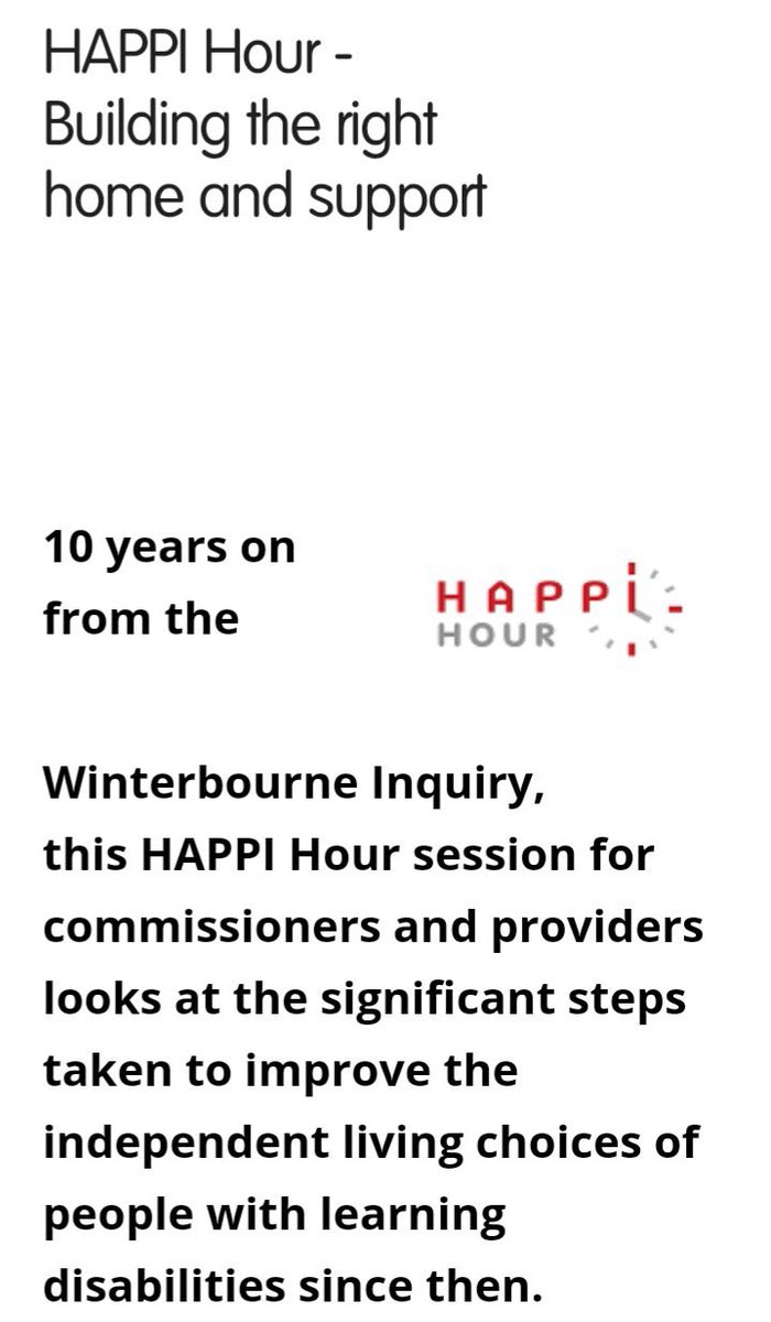 Our Chair @johnverge is taking part in @HousingLINews #HAPPIhour on improving the housing choices for adults with a #learningdisability, along with @NHSEngland, @LearningDisEng, @GoldenLaneHouse @LDAHousing 

housinglin.org.uk/Events/HAPPI-H…
