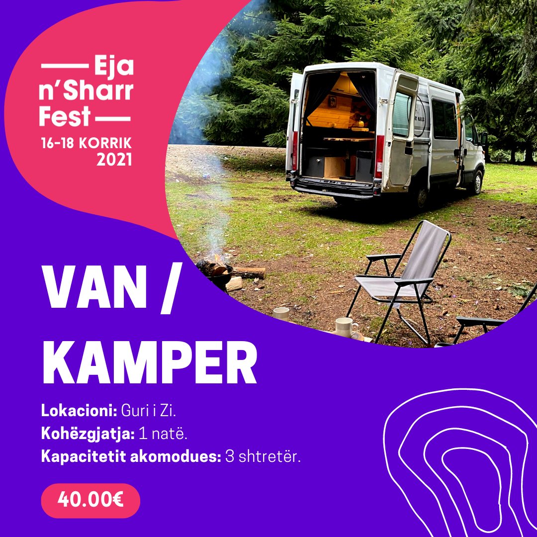 gotosharrfest's tweet photo. Akomodimi në Eja n'Sharr Fest 2021 do të ofrohet në 4 opsione, 
REZERVIMET,
Kamping: https://t.co/el1vqmOHVN
Kabinë, kamper, hotel: +38344280762 (viber &amp; whatsapp)
#gotosharrfest #event #festival #prizren #kosova https://t.co/AMt6cuPsSB
