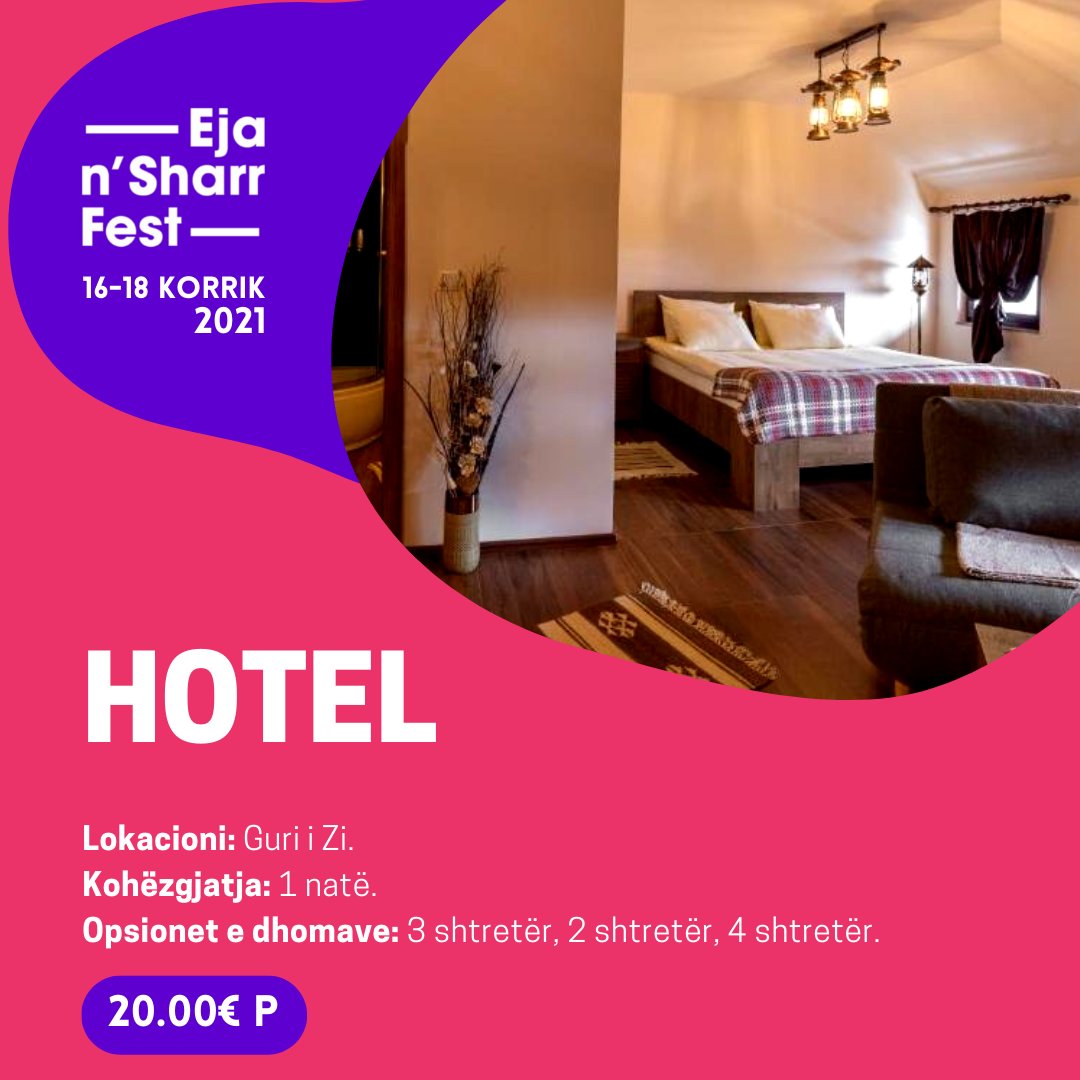 gotosharrfest's tweet photo. Akomodimi në Eja n'Sharr Fest 2021 do të ofrohet në 4 opsione, 
REZERVIMET,
Kamping: https://t.co/el1vqmOHVN
Kabinë, kamper, hotel: +38344280762 (viber &amp; whatsapp)
#gotosharrfest #event #festival #prizren #kosova https://t.co/AMt6cuPsSB