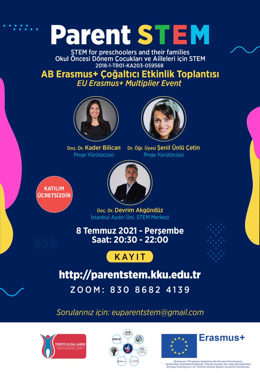Parent STEM ERASMUS+ projesinde konuk konuşmacı olarak yer alacağız. 8 Temmuz'da yapılacak etkinliğe özellikle okul öncesi, ilkokul dönemi öğretmenleri ve velilerinin katılımını tavsiye ederim. Bu dönemde STEM eğitiminin öneminden ve uygulanmasından bahsedeceğiz. 
<a href="/IAUSTEM/">IAU STEM Ed. Research Center</a> #STEM