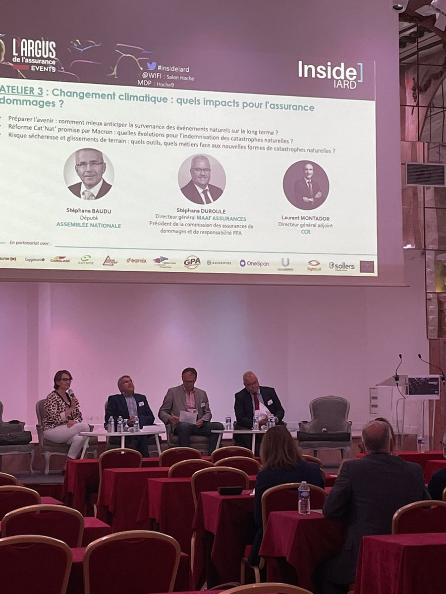 #InsideIARD en direct - Changement climatique : quels impacts pour l’assurance dommages ? <a href="/MontadorL/">Montador Laurent</a>  – <a href="/CCR_Groupe/">CCR_Groupe</a>, <a href="/baudu_stephane/">Stéphane Baudu</a>  – <a href="/AssembleeNat/">Assemblée nationale</a> et <a href="/SDuroule/">Stéphane Duroule</a> – <a href="/MAAFAssurances/">MAAF</a> / @FFA_assurance  nous répondent