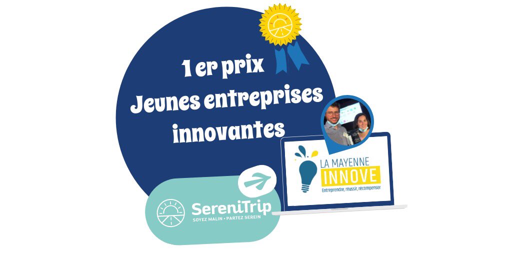 Hier, SereniTrip remportait le 1er Prix Jeunes Entreprises et Commerces Innovants au concours <a href="/LaMayenneInnove/">LaMayenneInnove</a>🥳

Merci à <a href="/OuestFrance/">Ouest-France</a> pour l’organisation, sans oublier <a href="/KlaxoonFR/">Klaxoon, a Wrike company</a> et Mayenne Communauté pour la remise du prix ! 

Et merci aussi à <a href="/LMTinnovation/">LMT</a> &amp; @Initiative53 🚀